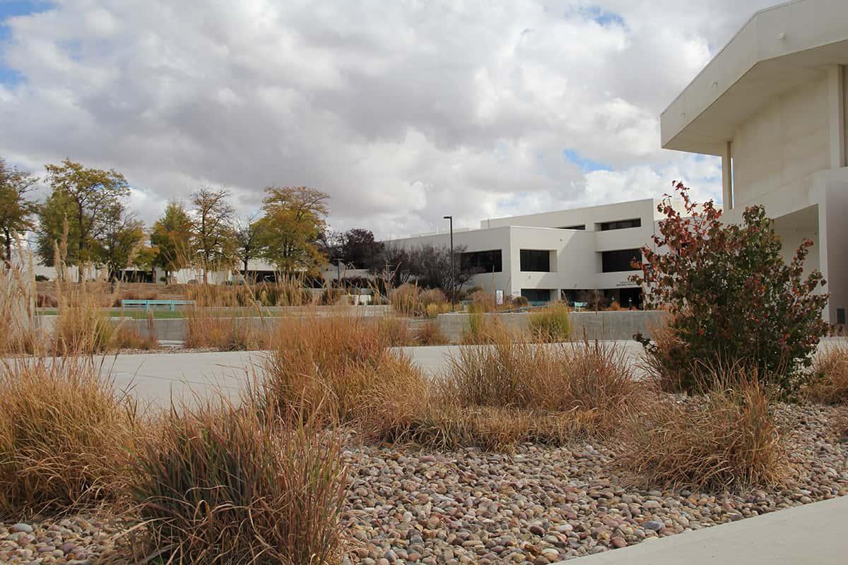 San Juan College exterior of campus in the fall.